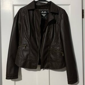 Brave Soul Women’s Brown Faux Leather Jacket